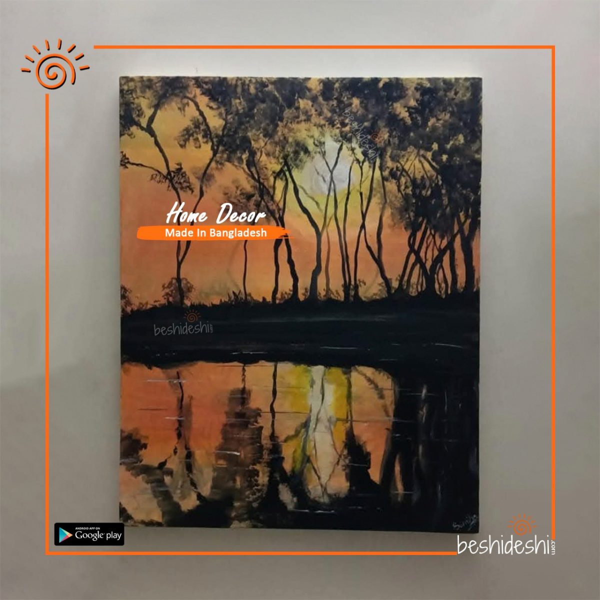 "Sunset Reflection" Hand Painted Canvas