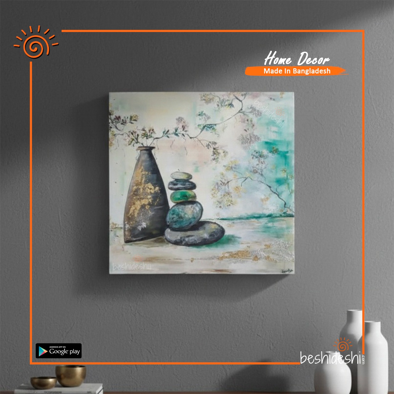 WhatsApp Image 2025-12-11 at 3.31.39 PM "Japanese Wabi-Sabi Themed" Hand Painted Canvas