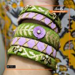 Green-Purple Hand Made Bangle Set