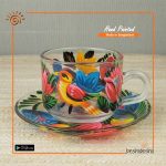 Rickshaw Painted Glass Cup With Saucer