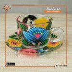 Rickshaw Painted Glass Cup With Saucer
