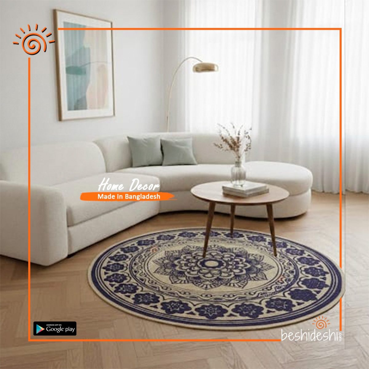 Bohemian Mandala Jute Rug