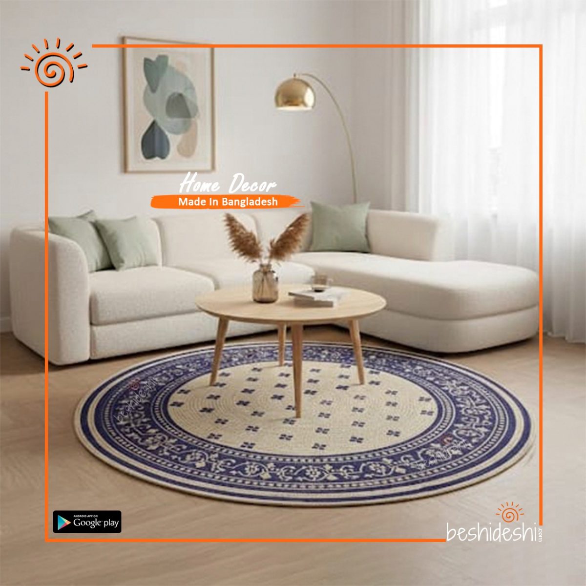 Bohemian Mandala Jute Rug