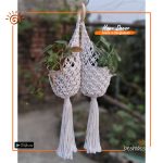 Macramé Net Double Planter Pot Hanger