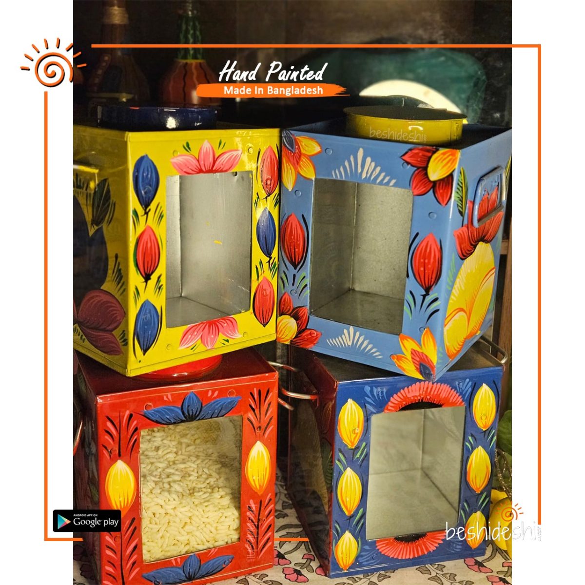 Rickshaw Painted Murir Tin (Small)