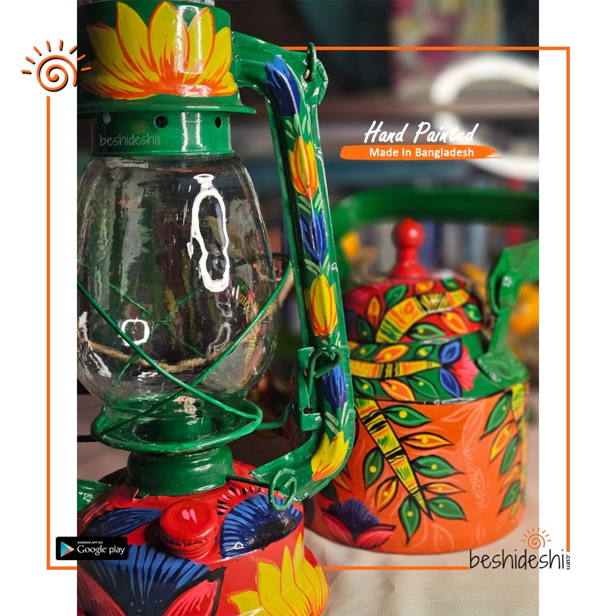 Trendy Hand Painted Kettle