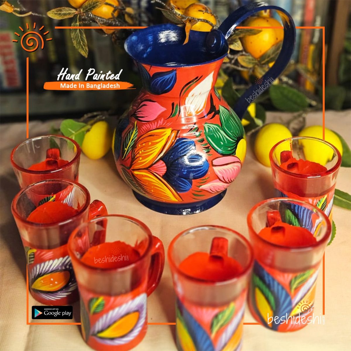 Rickshaw Painted Jug