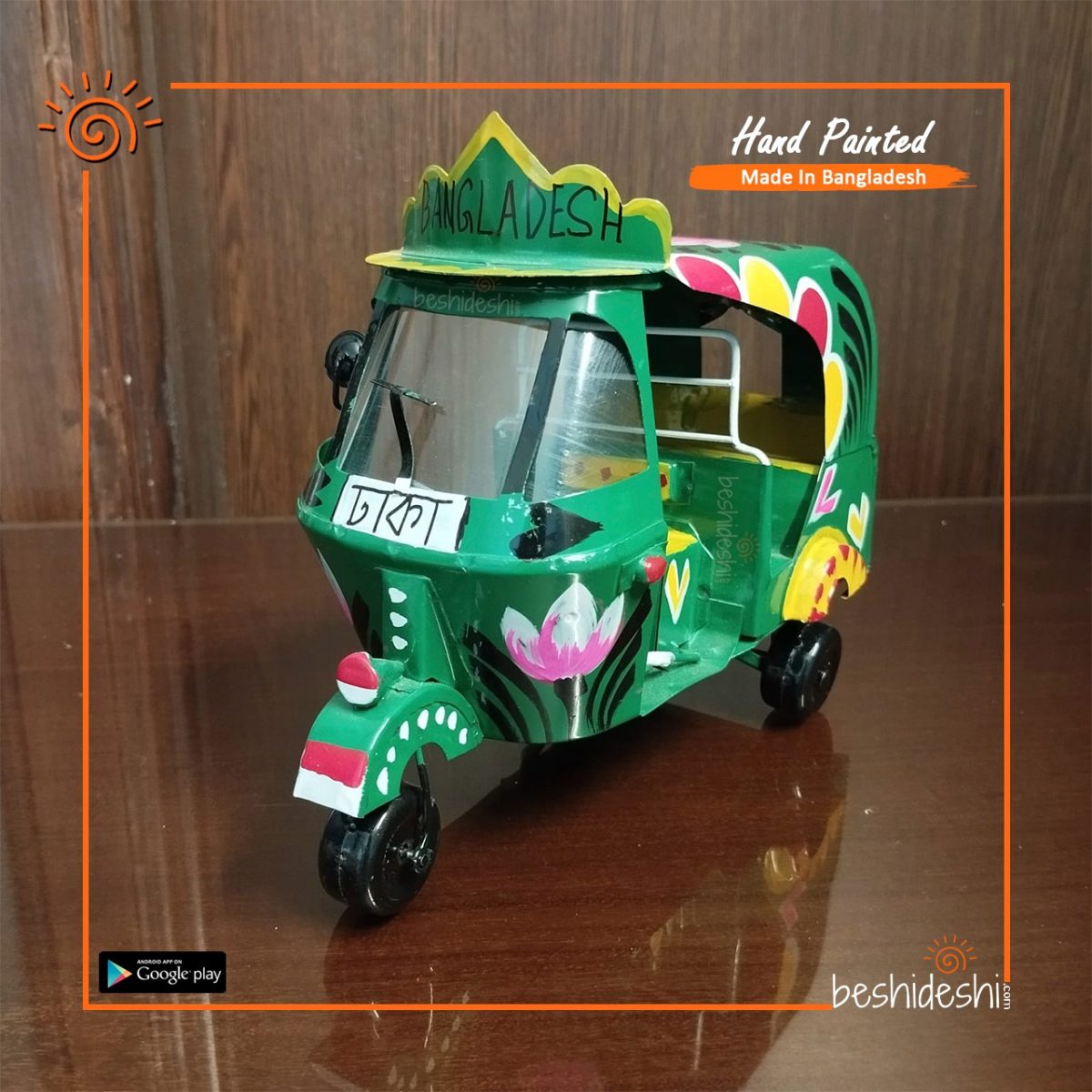 Hand Painted Miniature Baby Taxi