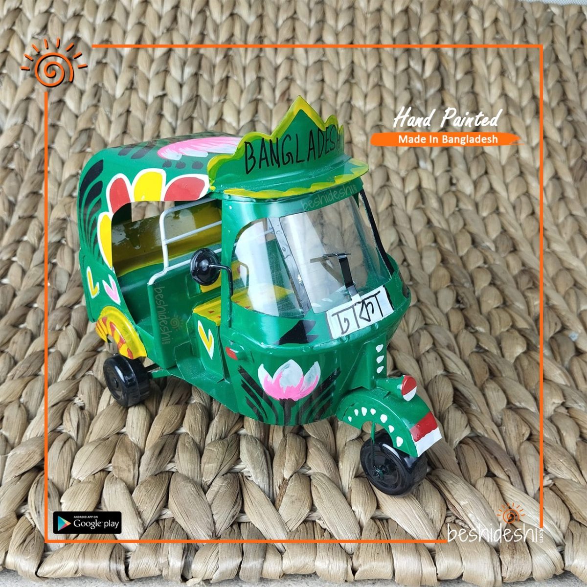 Hand Painted Miniature Baby Taxi