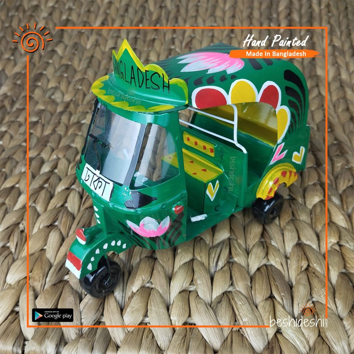 Hand Painted Miniature Baby Taxi