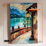 "The Lanterns of Twilight Promenade" Hand Painted Canvas