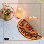 Printed Half Moon Jute Door Mat