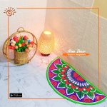 Printed Half Moon Jute Door Mat