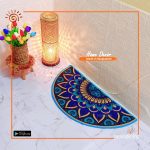 Printed Half Moon Jute Door Mat