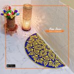 Printed Half Moon Jute Door Mat