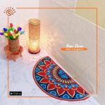 Printed Half Moon Jute Door Mat