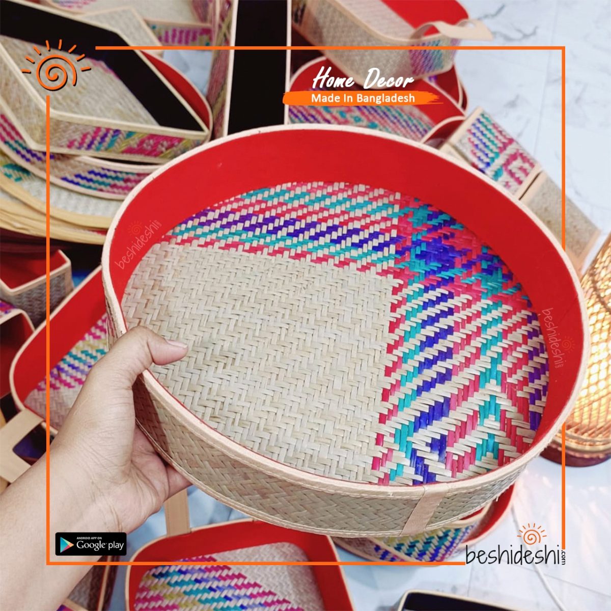 Round Shitolpati Tray