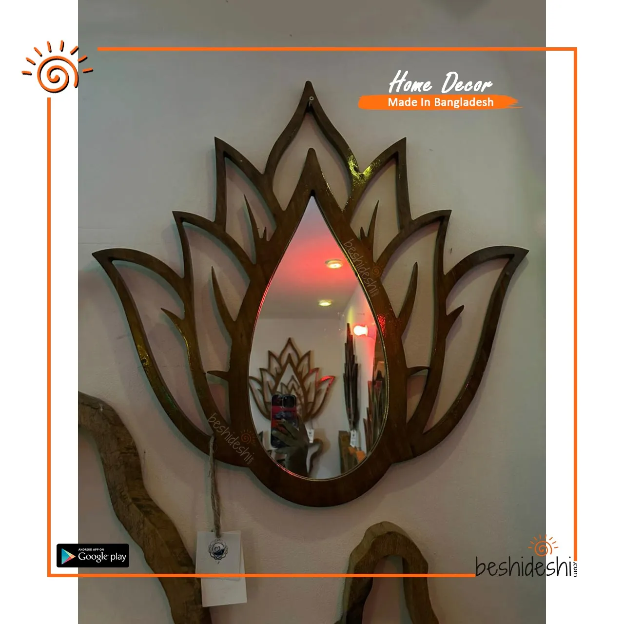 WhatsApp Image 2026-05-02 at 5.45.03 PM Wooden Water Lily Mirror