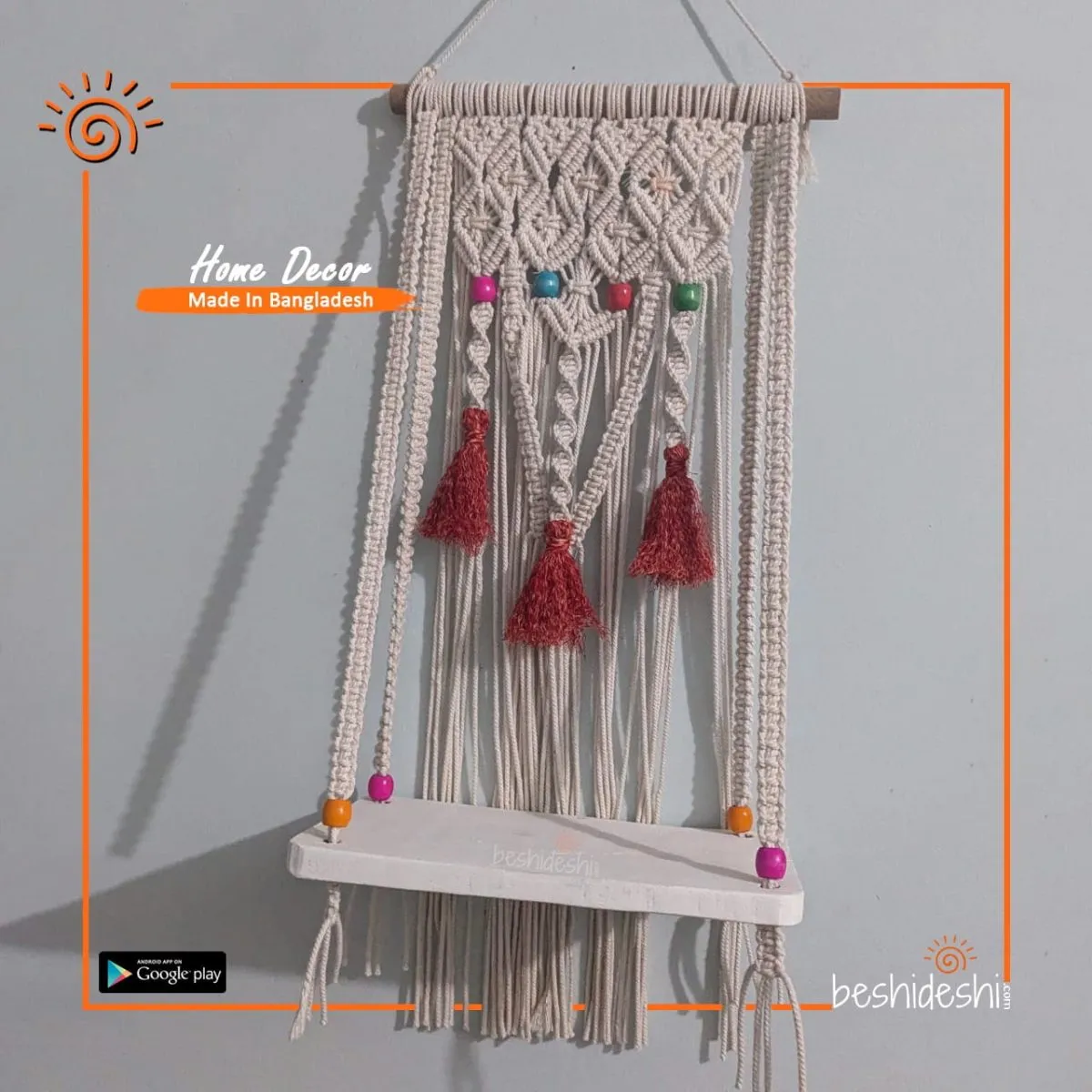 Macramé Hanging Planter Shelf