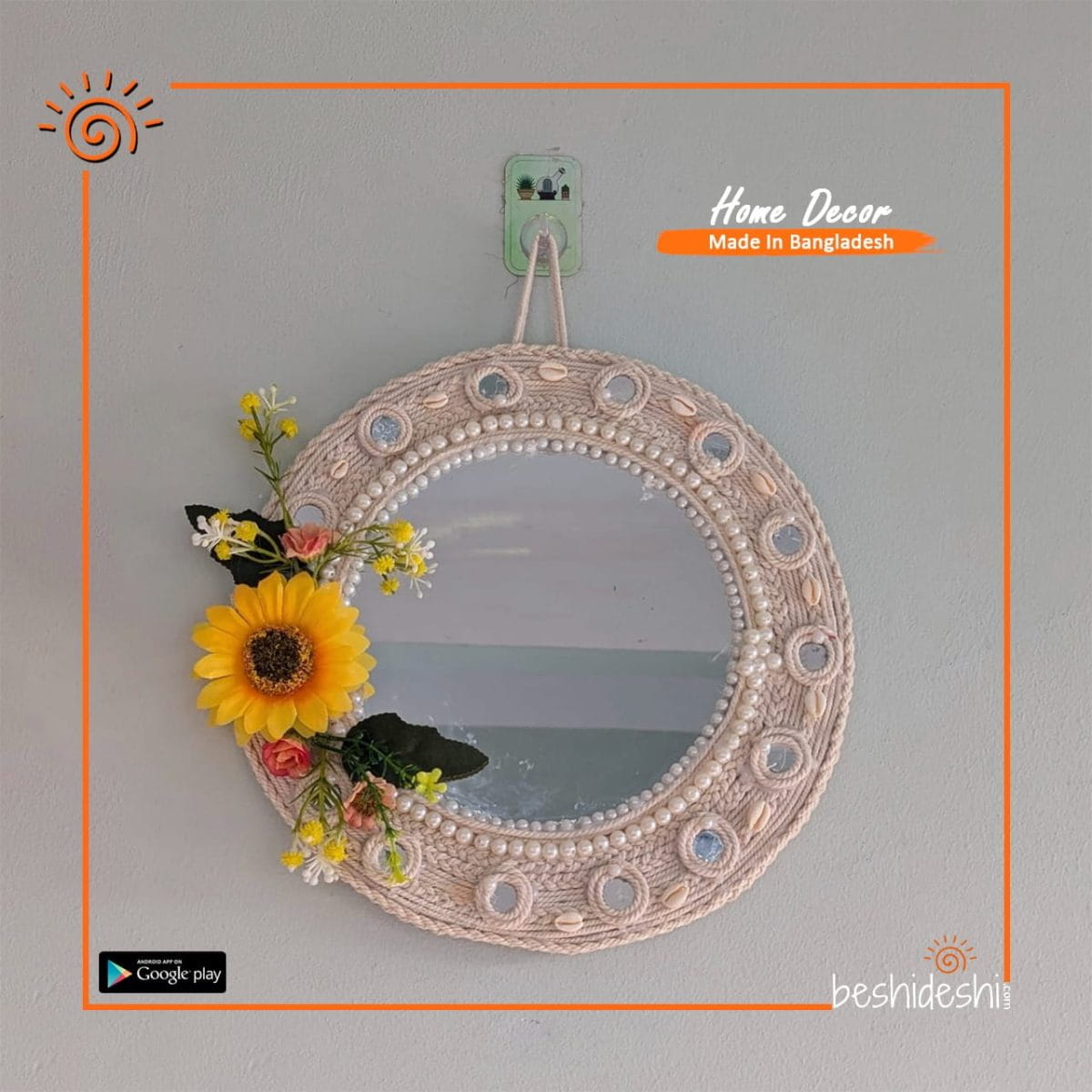 Macramé Wall Décor Mirror