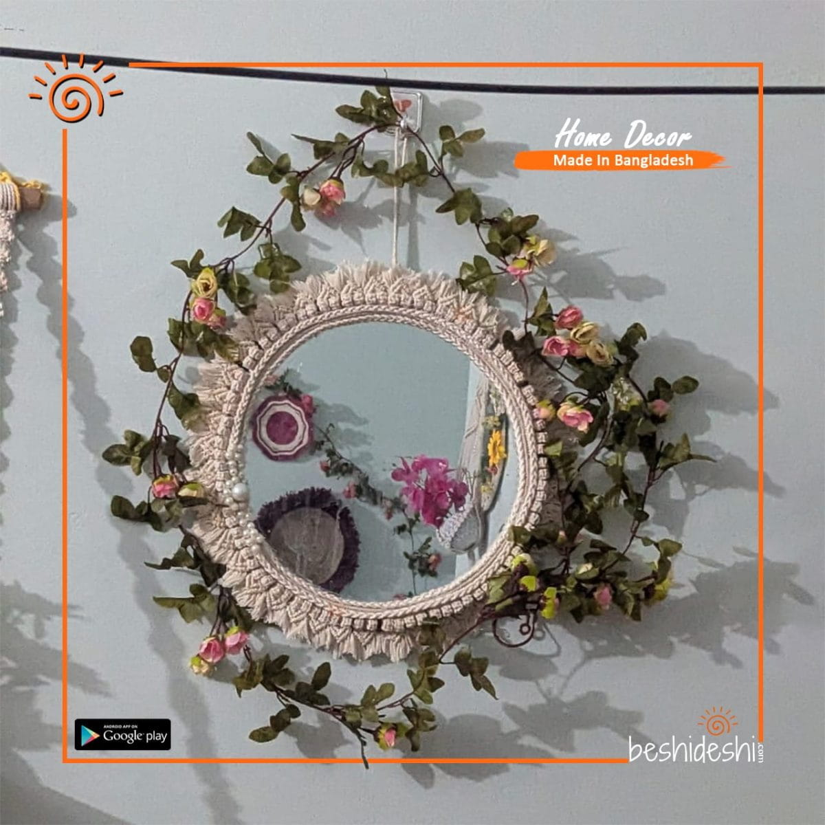 Macramé Wall Décor Mirror
