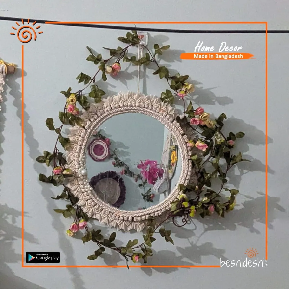 Macramé Wall Décor Mirror