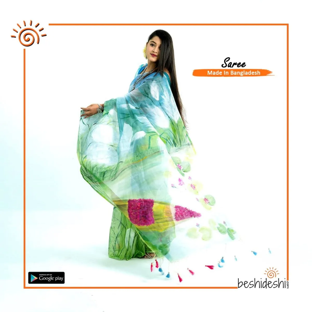 Shorot Hand Painted Muslin Saree