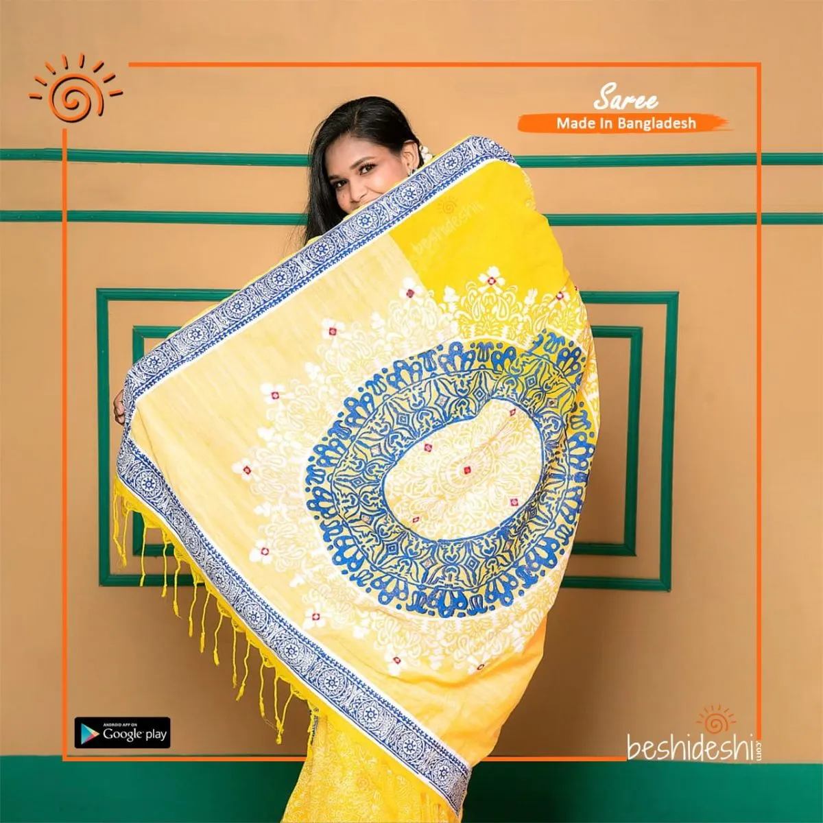 Aduri Cotton Block Print Saree