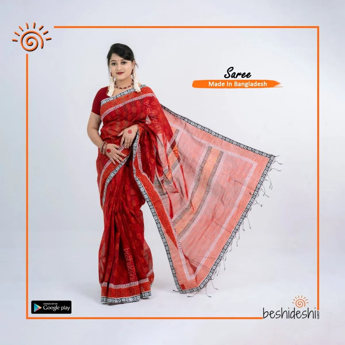 Anjali Cotton Block Print Saree