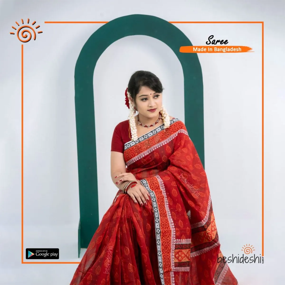 Anjali Cotton Block Print Saree