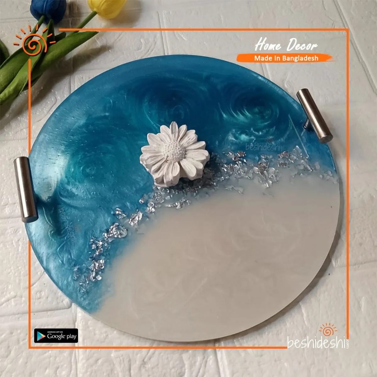 Handmade Resin Round Tray