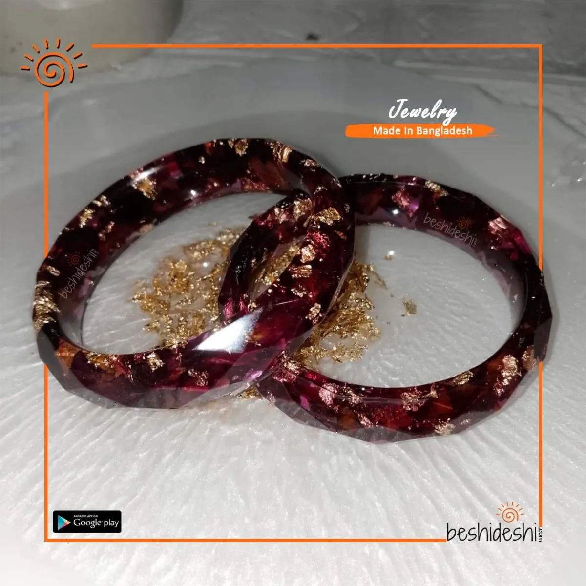 Handmade Resin Bangle Set