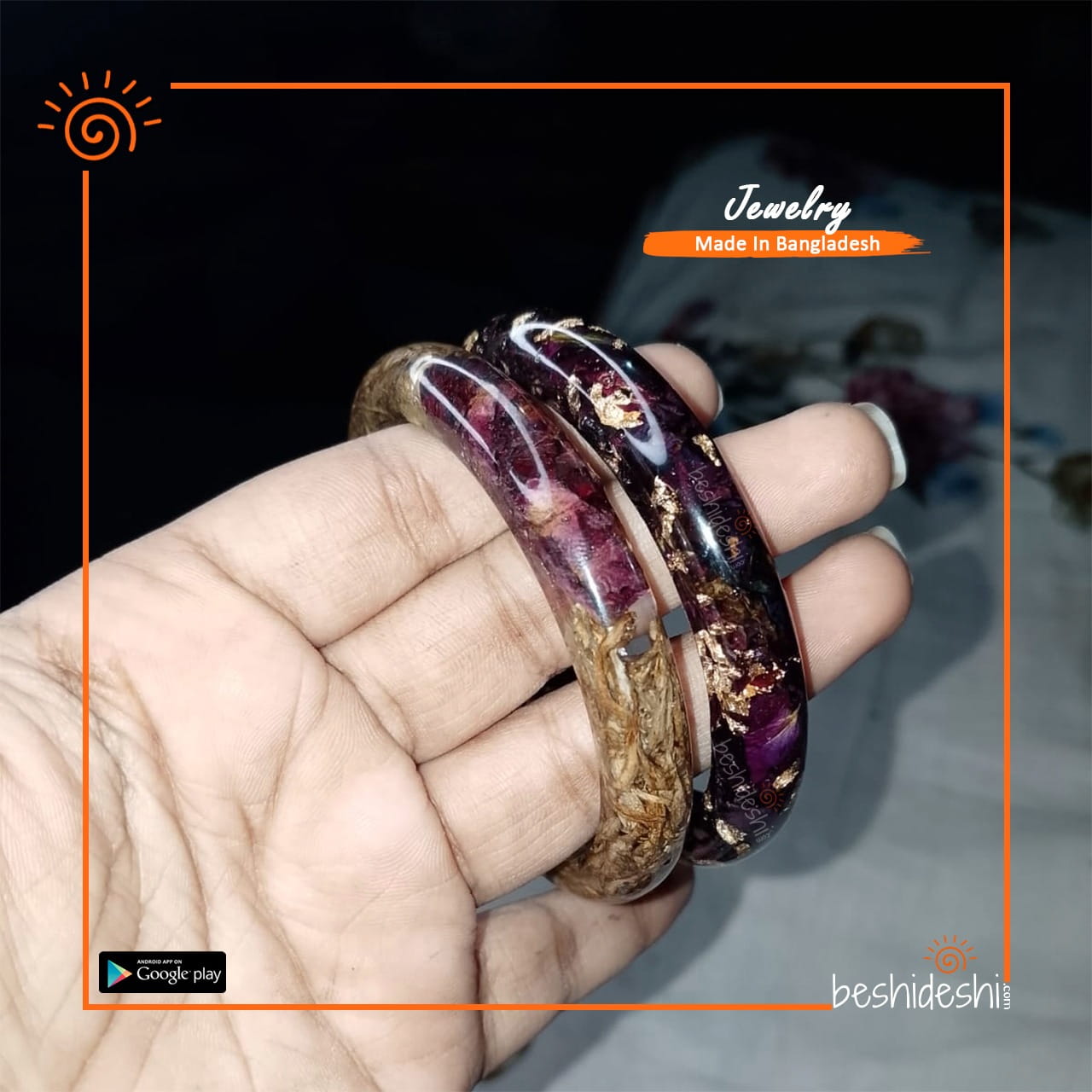 Handmade Resin Bangle Set