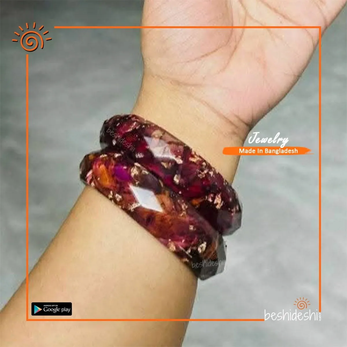 Handmade Resin Bangle Set