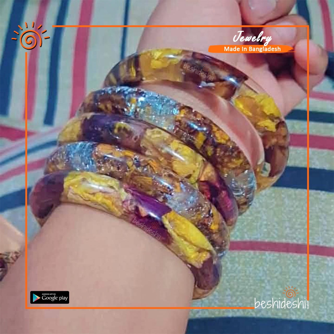 Handmade Resin Bangle Set