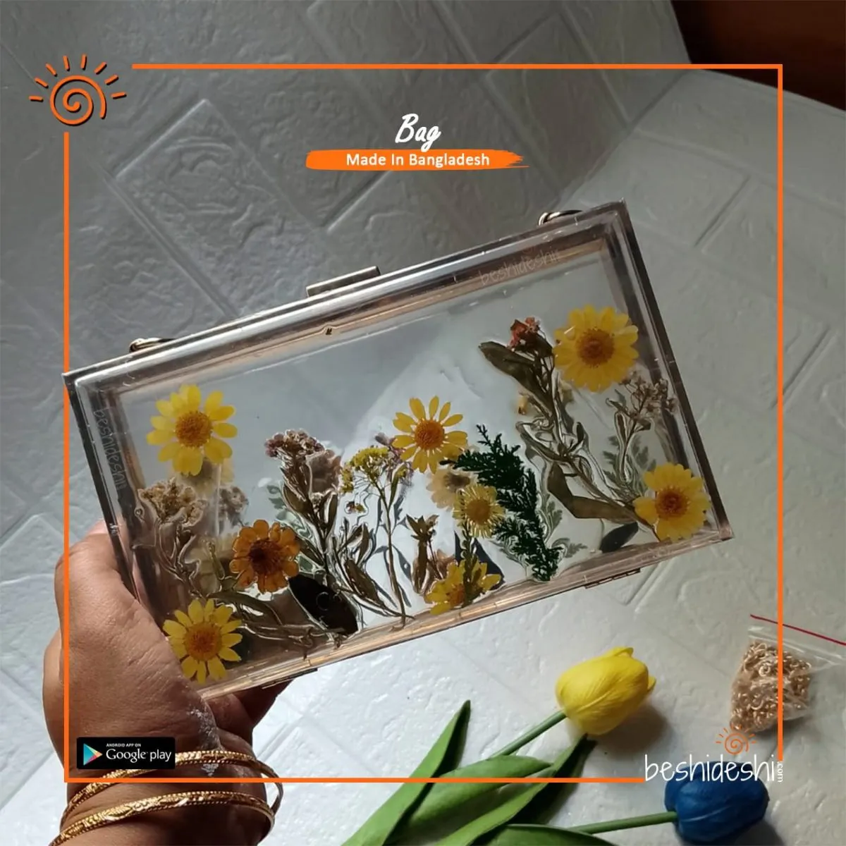 Handmade Resin Clutch Bag
