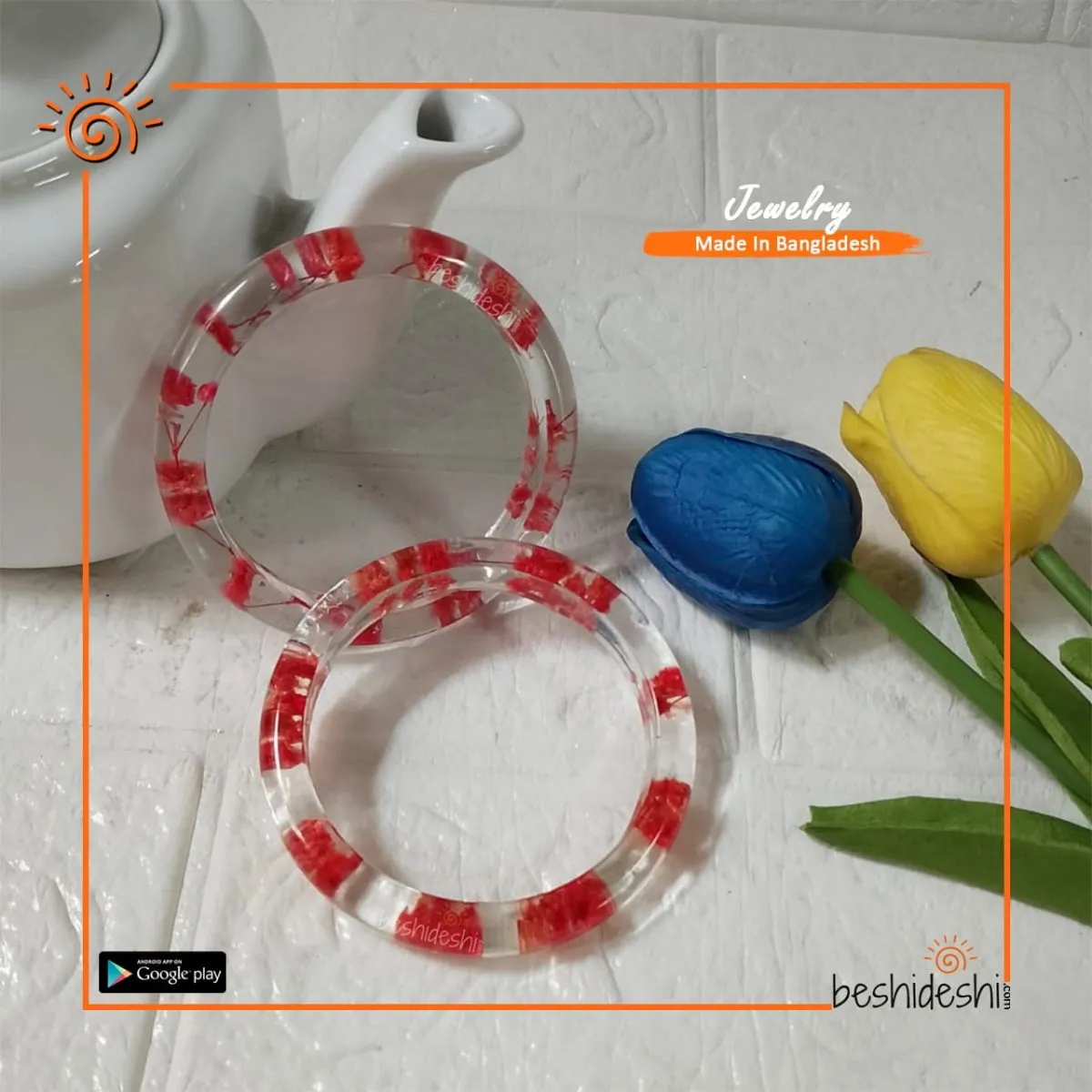 Handmade Resin Bangle Set