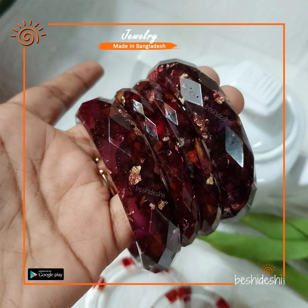 Handmade Resin Bangle Set