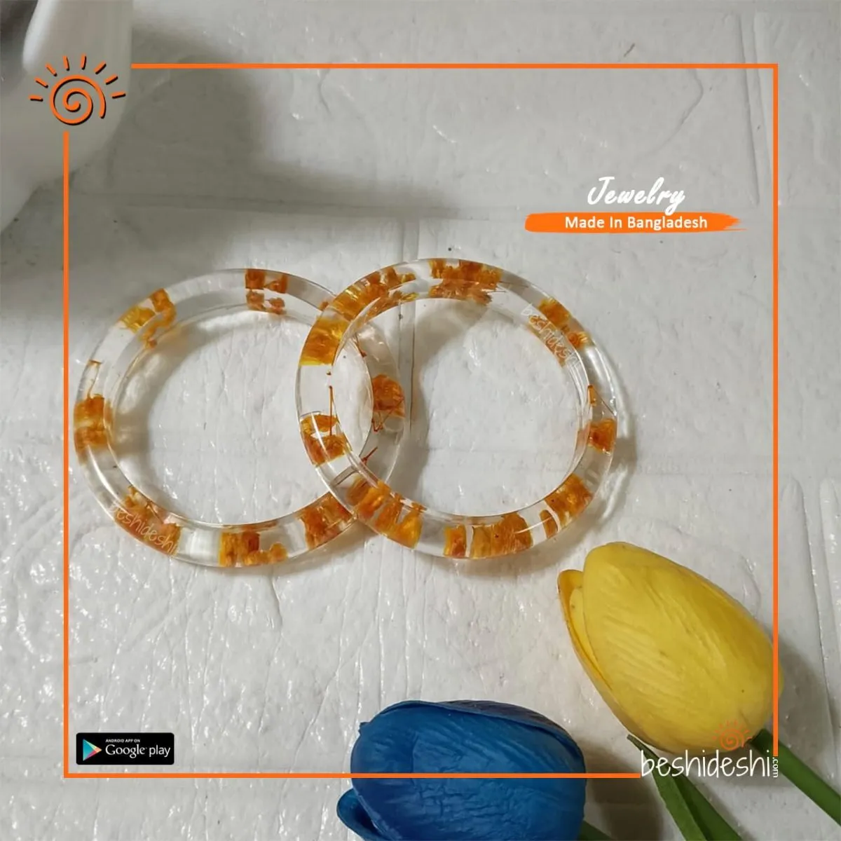 Handmade Resin Bangle Set