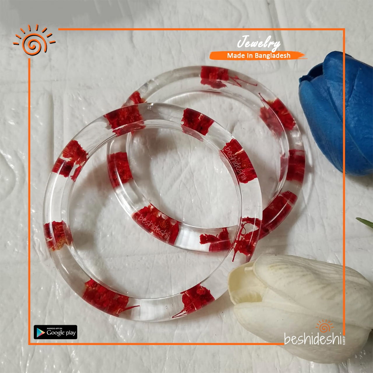 Handmade Resin Bangle Set