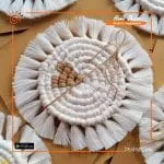 Macrame Coil Coaster With Heart Set