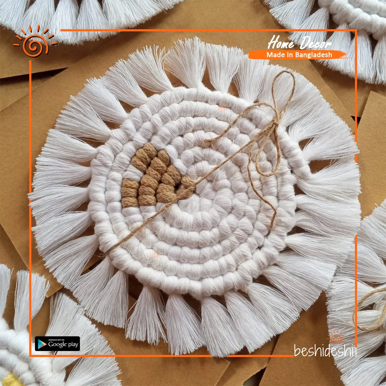 WhatsApp Image 2026-06-07 at 5.56.50 PM Macrame Coil Coaster With Heart Set