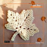Maple Leaf Macrame Coaster Set