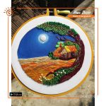 3D Hand Embroidery Hoop Art
