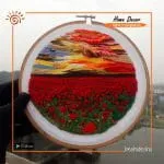 3D Hand Embroidery Hoop Art