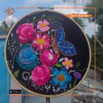 3D Hand Embroidery Hoop Art