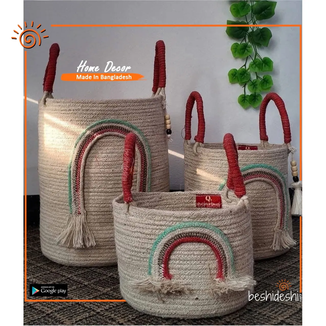 WhatsApp Image 2026-06-13 at 2.24.45 PM (1) Rainbow Jute Planter Basket (Big)