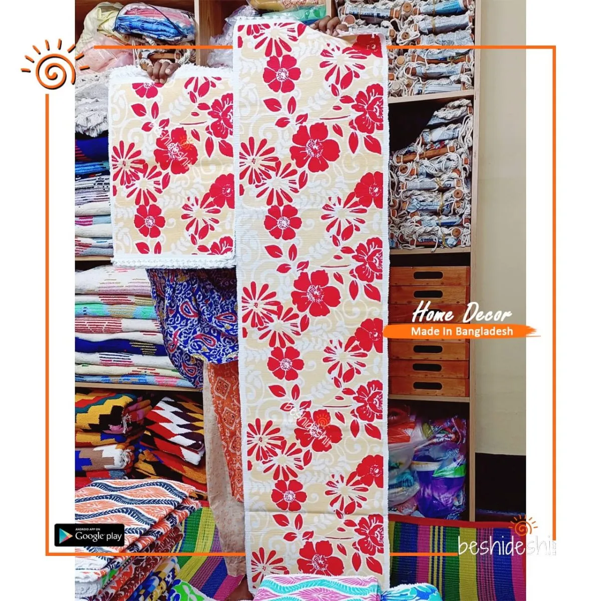 Jute Printed Table Runner Set