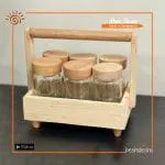 Wooden Spices Jar with Stand