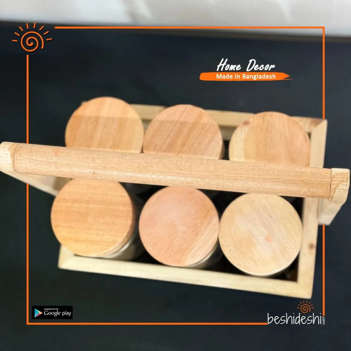 Wooden Spices Jar with Stand
